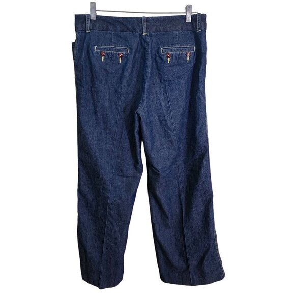 Larry Levine Vintage Nautical Sailor Style Jeans Wide Leg Size 10p - Picture 2 of 7